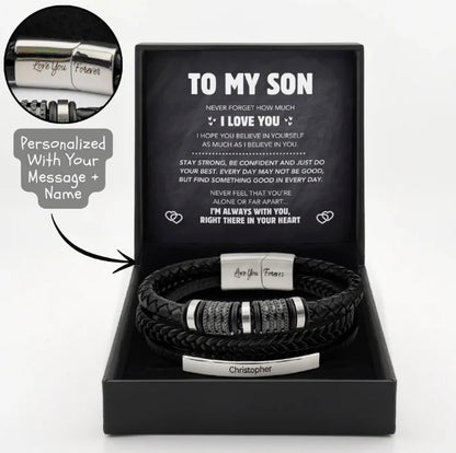 "Forever Connected" Son's Customized Bracelet