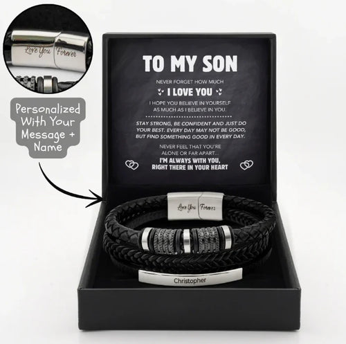 "Forever Connected" Son's Customized Bracelet