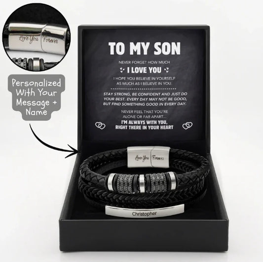 "Forever Connected" Son's Customized Bracelet