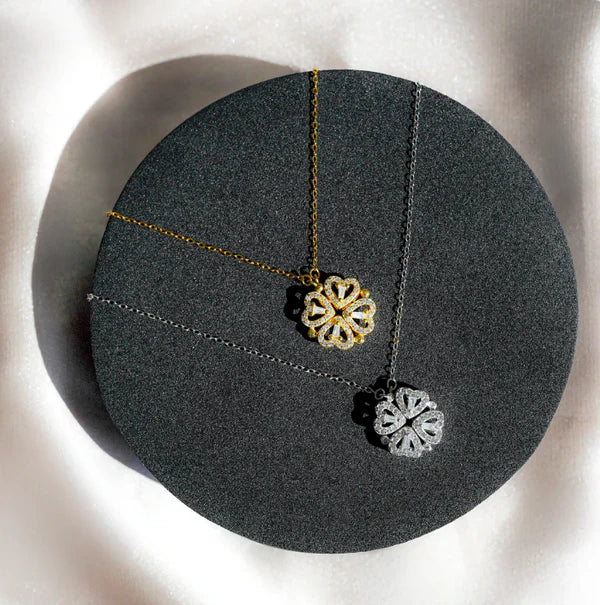 Daughter's 4-Leaf Clover "Lucky Charm" Necklace and Forever Rose Gift Box