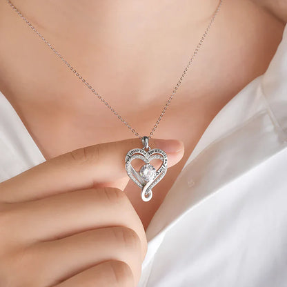 Engraved Heart Necklace with Wooden Box