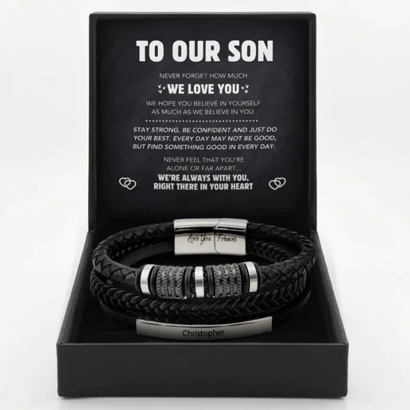 "Forever Connected" Son's Customized Bracelet