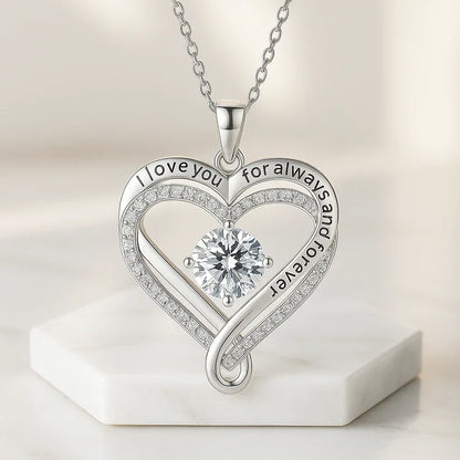 Engraved Heart Necklace with Wooden Box